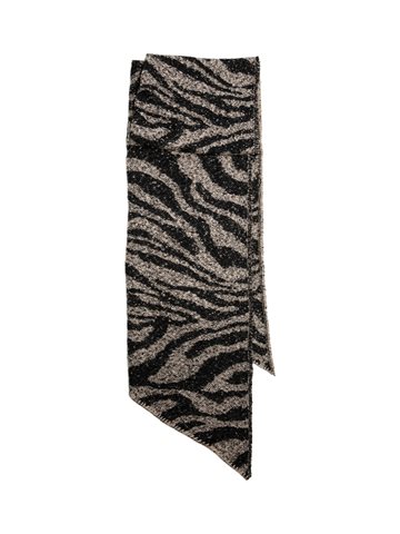 PIECES PYRON LONG ANIMAL SCARF NOOS BC WHITE PEPPER/ZEBRA - 17151097